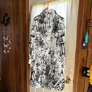 Samuel Dong Black and White (NYC print) dress and raincoat Size Medium